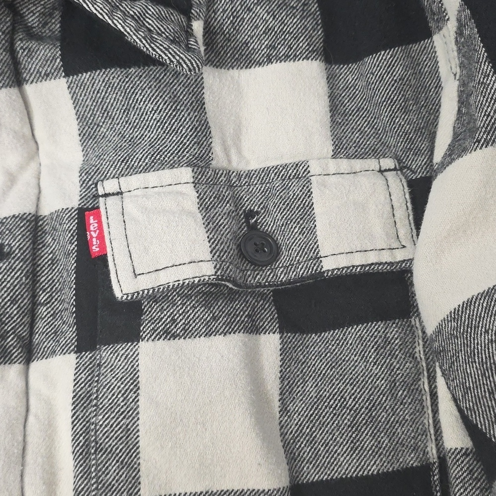 Levi's Mens Plaid Sherpa Lined Hooded Shirt Jacket - Picture 4 of 7